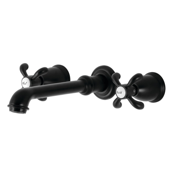 Kingston Tulare KS7020TX - French Country Two-Handle 3-Hole Wall Mount Roman Tub Faucet, Matte Black