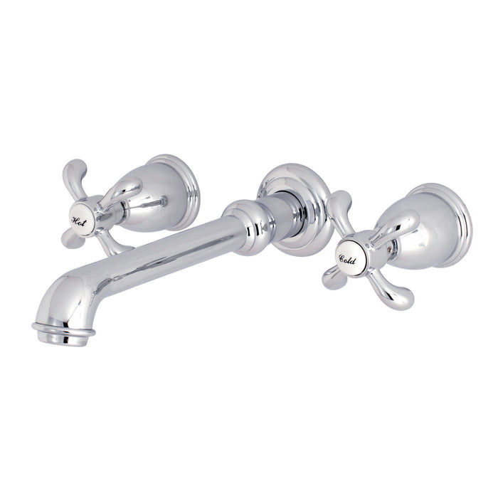 Kingston Tulare KS7021TX - French Country Two-Handle 3-Hole Wall Mount Roman Tub Faucet, Polished Chrome