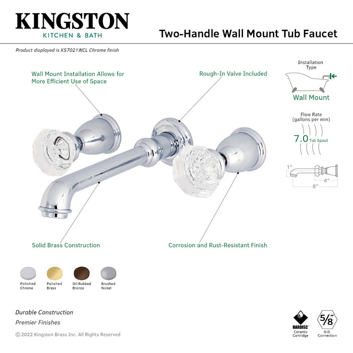 Celebrity KS7021WCL Two-Handle 3-Hole Wall Mount Roman Tub Faucet, Polished Chrome