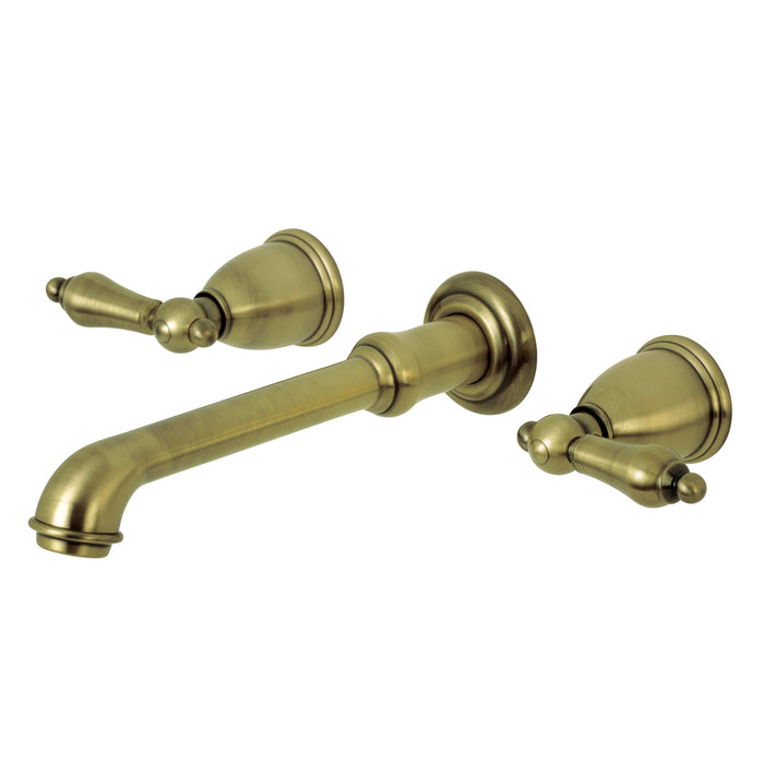 English Country KS7023AL Two-Handle 3-Hole Wall Mount Roman Tub Faucet, Antique Brass