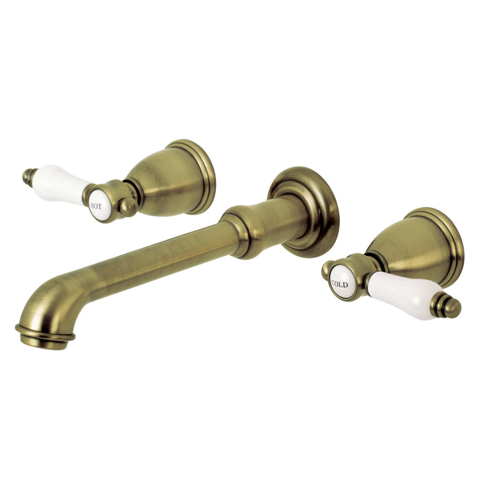 Kingston Tulare KS7023BPL - Bel-Air Two-Handle 3-Hole Wall Mount Roman Tub Faucet, Antique Brass