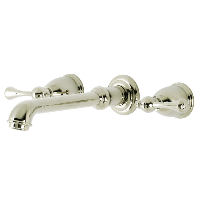 English Country KS7026BL Two-Handle 3-Hole Wall Mount Roman Tub Faucet, Polished Nickel