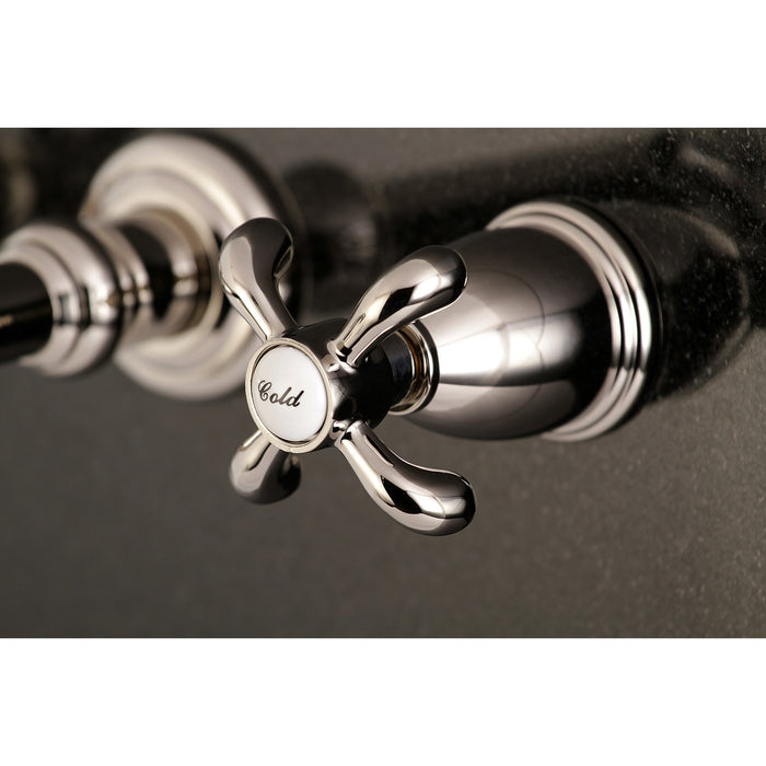 French Country KS7026TX Two-Handle 3-Hole Wall Mount Roman Tub Faucet, Polished Nickel