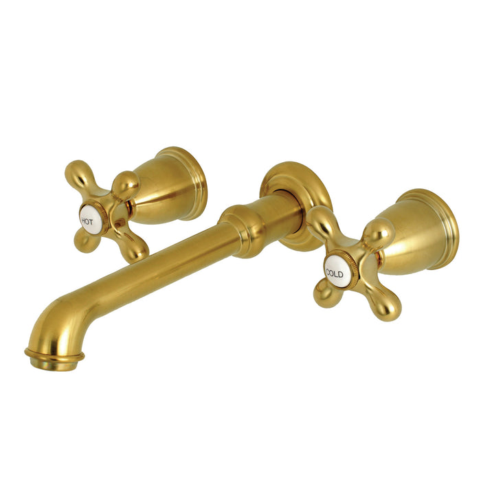 English Country KS7027AX Two-Handle 3-Hole Wall Mount Roman Tub Faucet, Brushed Brass