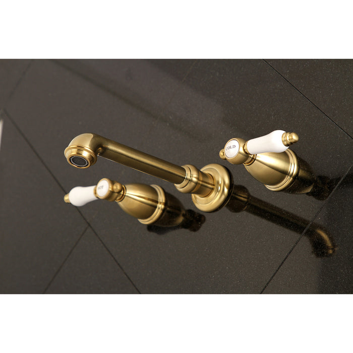 Bel-Air KS7027BPL Two-Handle 3-Hole Wall Mount Roman Tub Faucet, Brushed Brass