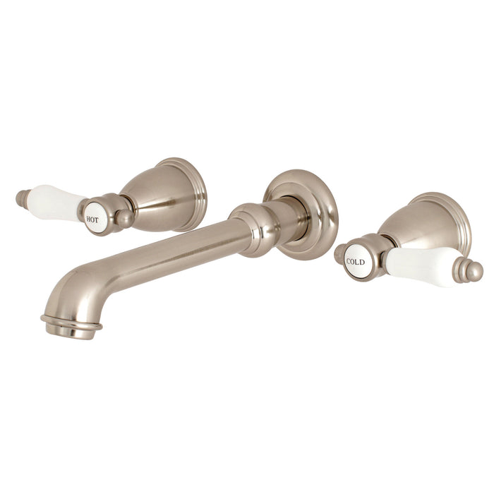 Kingston Tulare KS7028BPL - Bel-Air Two-Handle 3-Hole Wall Mount Roman Tub Faucet, Brushed Nickel
