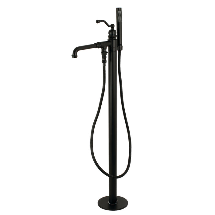 English Country KS7030ABL Single-Handle 1-Hole Freestanding Tub Faucet with Hand Shower, Matte Black