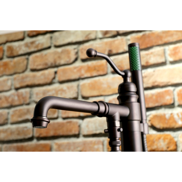 Kingston Tulare KS7035ABL - English Country Single-Handle 1-Hole Freestanding Tub Faucet with Hand Shower, Oil Rubbed Bronze