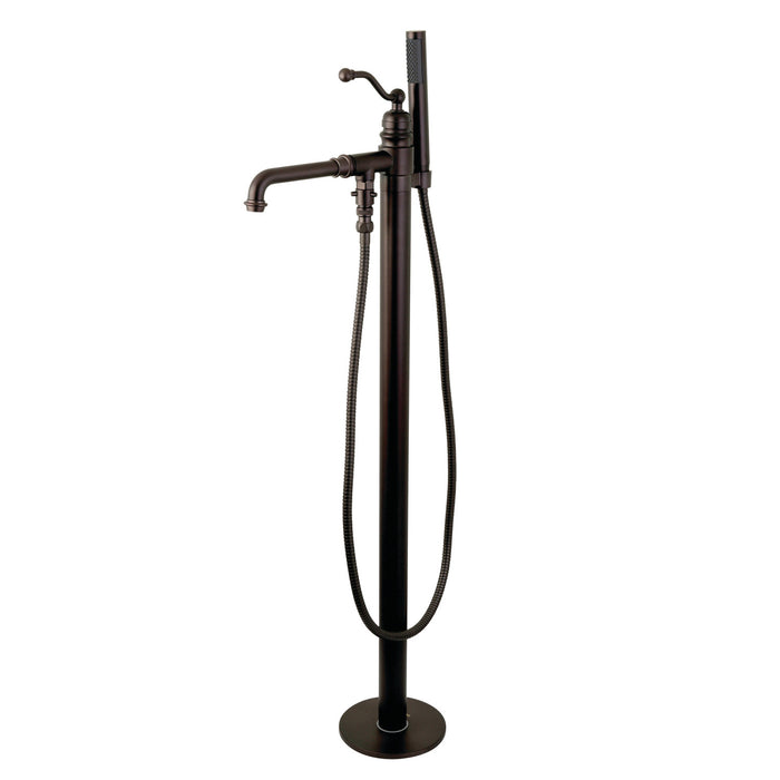 Kingston Tulare KS7035ABL - English Country Single-Handle 1-Hole Freestanding Tub Faucet with Hand Shower, Oil Rubbed Bronze