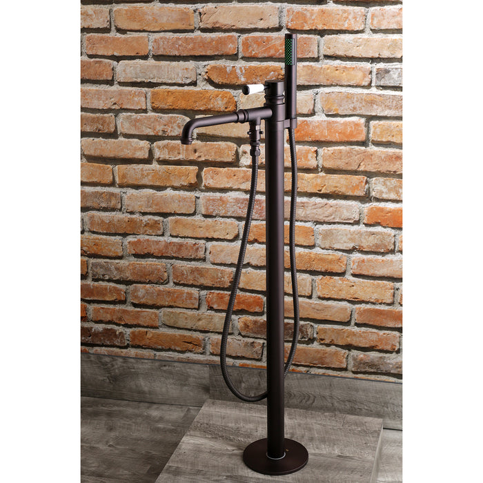 Kingston Tulare KS7035DPL - Paris Single-Handle 1-Hole Freestanding Tub Faucet with Hand Shower, Oil Rubbed Bronze