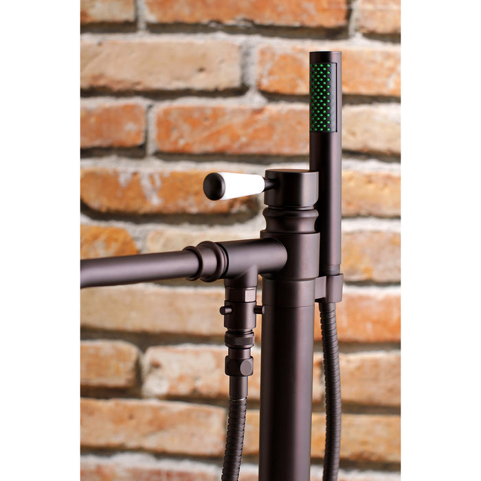 Kingston Tulare KS7035DPL - Paris Single-Handle 1-Hole Freestanding Tub Faucet with Hand Shower, Oil Rubbed Bronze