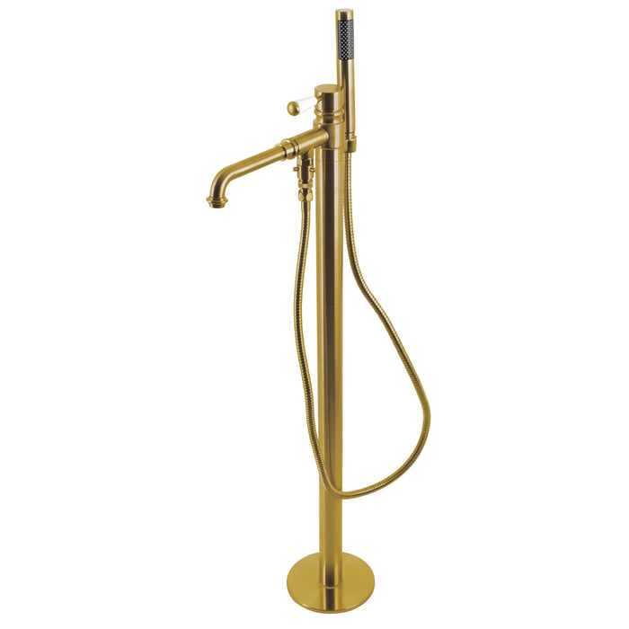 Paris KS7037DPL Single-Handle 1-Hole Freestanding Tub Faucet with Hand Shower, Brushed Brass