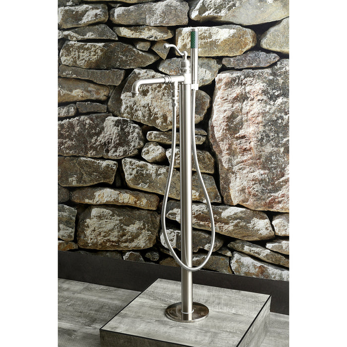 English Country KS7038ABL Single-Handle 1-Hole Freestanding Tub Faucet with Hand Shower, Brushed Nickel