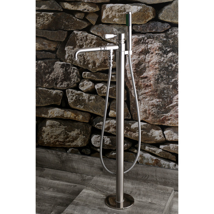 Paris KS7038DPL Single-Handle 1-Hole Freestanding Tub Faucet with Hand Shower, Brushed Nickel