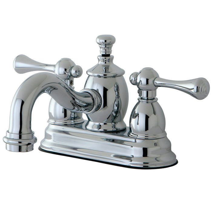 Vintage KS7101BL Two-Handle 3-Hole Deck Mount 4" Centerset Bathroom Faucet with Brass Pop-Up, Polished Chrome