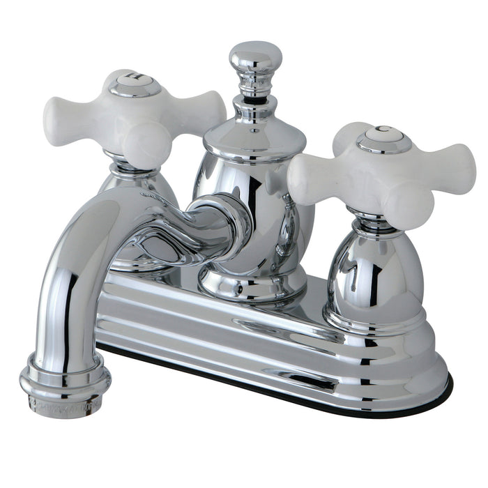Kingston Heirloom KS7101PX - English Country Double-Handle 3-Hole Deck Mount 4-Inch Centerset Bathroom Faucet with Brass Pop-Up, Polished Chrome