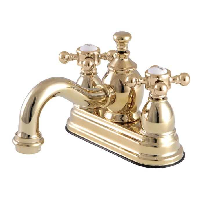 English Country KS7102BX Two-Handle 3-Hole Deck Mount 4" Centerset Bathroom Faucet with Brass Pop-Up, Polished Brass