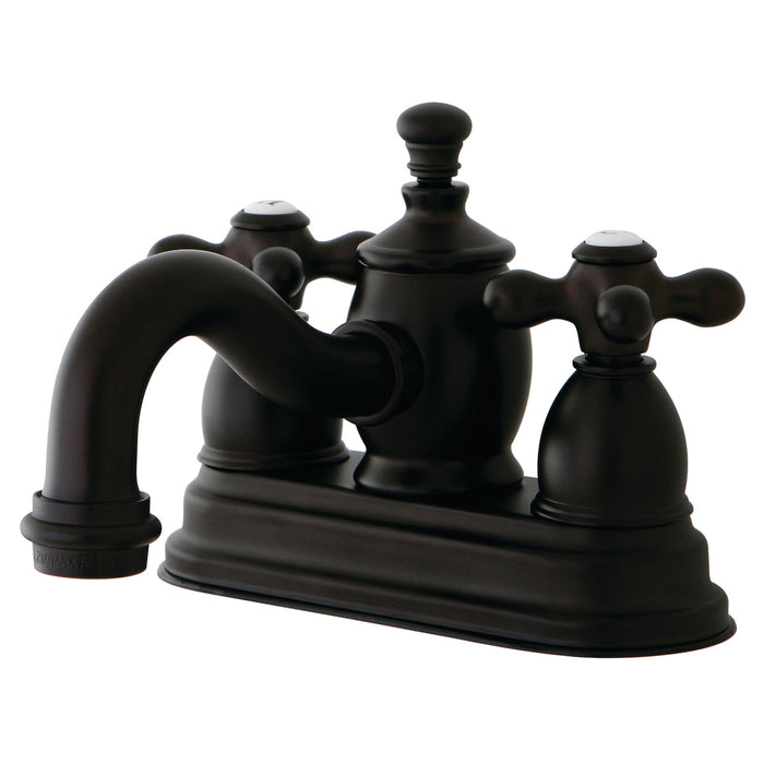 English Country KS7105AX Two-Handle 3-Hole Deck Mount 4" Centerset Bathroom Faucet with Brass Pop-Up, Oil Rubbed Bronze