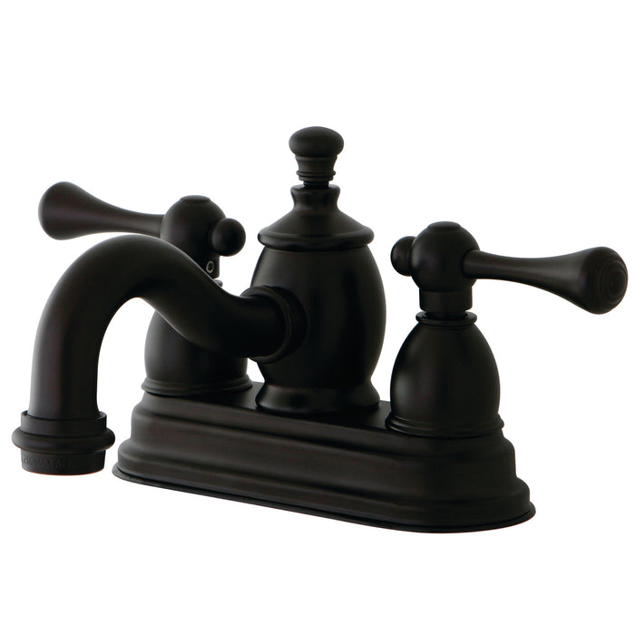 Vintage KS7105BL Two-Handle 3-Hole Deck Mount 4" Centerset Bathroom Faucet with Brass Pop-Up, Oil Rubbed Bronze