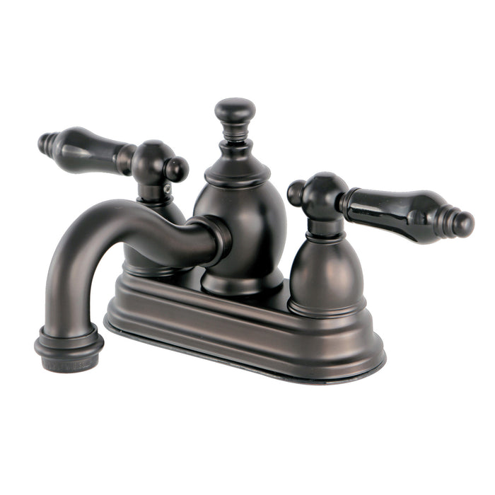 Duchess KS7105PKL Two-Handle 3-Hole Deck Mount 4" Centerset Bathroom Faucet with Brass Pop-Up, Oil Rubbed Bronze