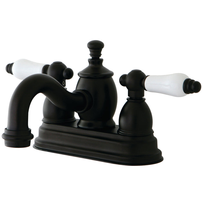 English Country KS7105PL Two-Handle 3-Hole Deck Mount 4" Centerset Bathroom Faucet with Brass Pop-Up, Oil Rubbed Bronze
