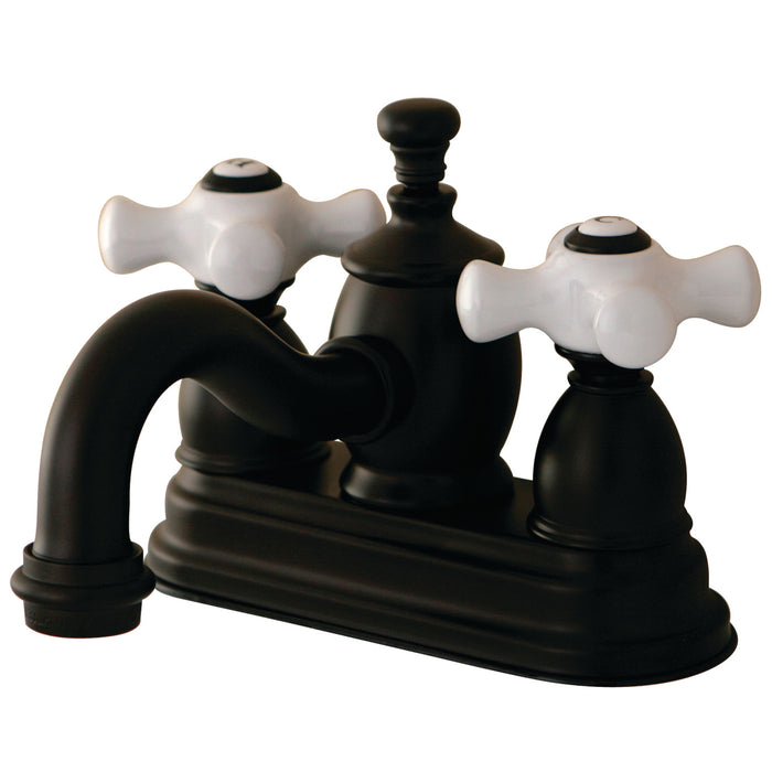 English Country KS7105PX Two-Handle 3-Hole Deck Mount 4" Centerset Bathroom Faucet with Brass Pop-Up, Oil Rubbed Bronze