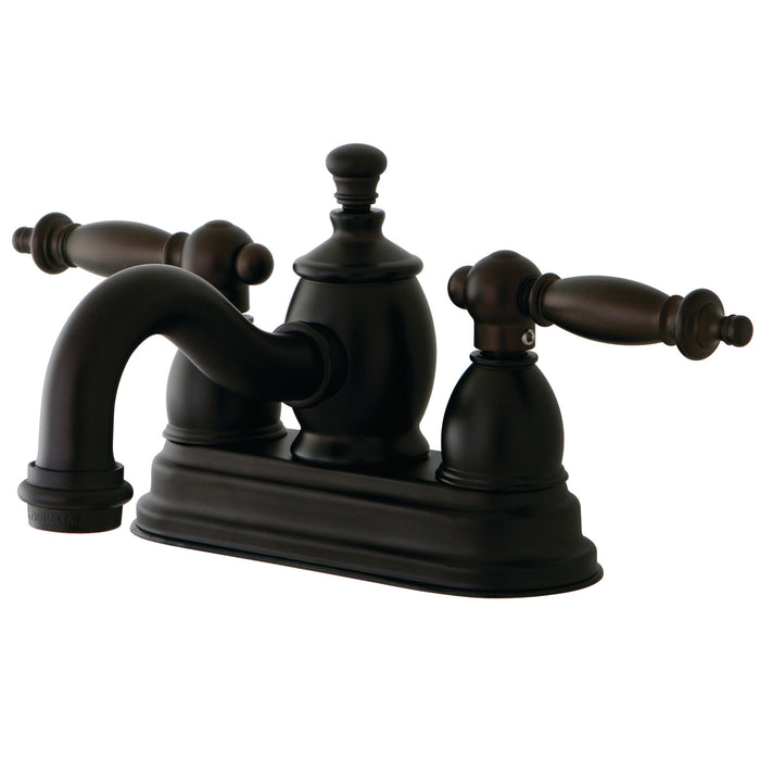 Templeton KS7105TL Two-Handle 3-Hole Deck Mount 4" Centerset Bathroom Faucet with Brass Pop-Up, Oil Rubbed Bronze