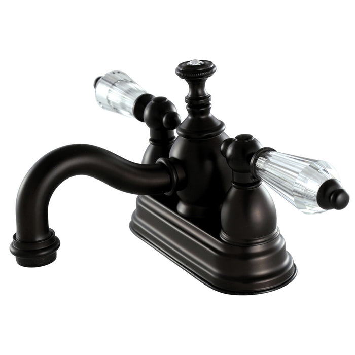 Wilshire KS7105WLL Two-Handle 3-Hole Deck Mount 4" Centerset Bathroom Faucet with Brass Pop-Up, Oil Rubbed Bronze