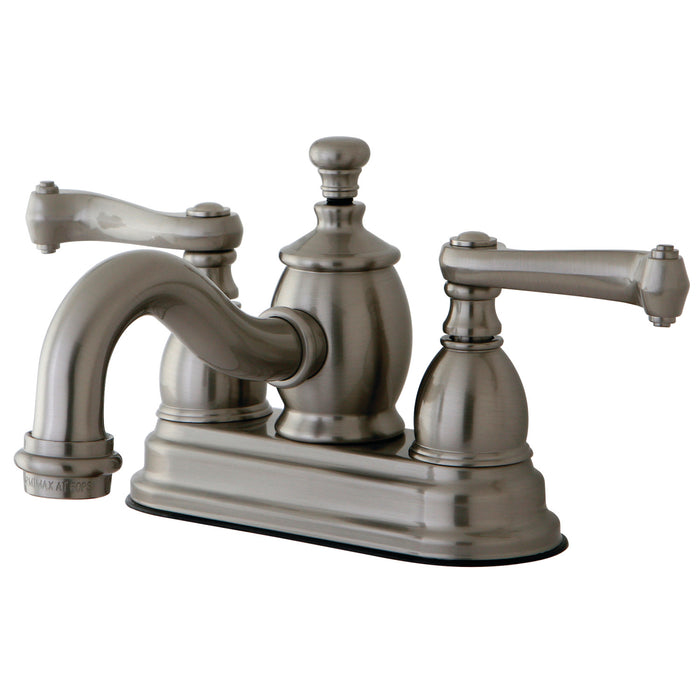 Royale KS7108FL Two-Handle 3-Hole Deck Mount 4" Centerset Bathroom Faucet with Brass Pop-Up, Brushed Nickel