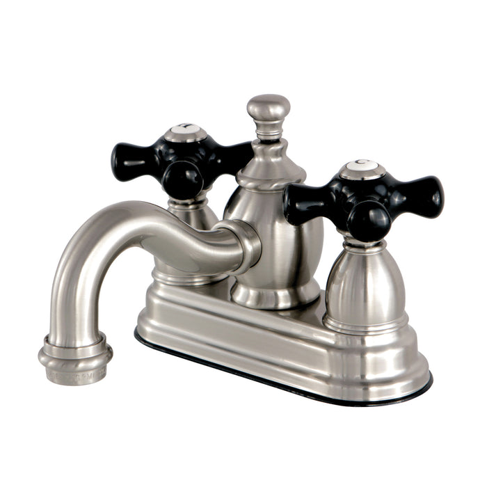 Duchess KS7108PKX Two-Handle 3-Hole Deck Mount 4" Centerset Bathroom Faucet with Brass Pop-Up, Brushed Nickel