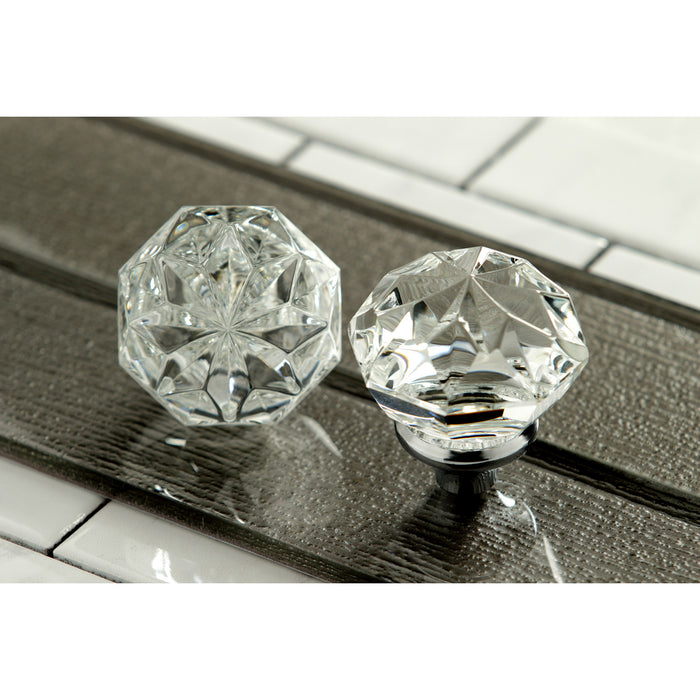 Kingston Tulare KS7121KWL - Krystal Onyx Double-Handle 3-Hole Wall Mount Bathroom Faucet, Polished Chrome