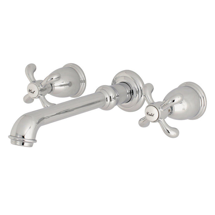 French Country KS7121TX Two-Handle 3-Hole Wall Mount Bathroom Faucet, Polished Chrome
