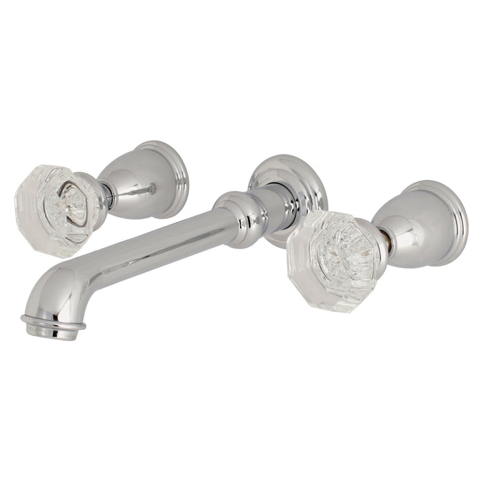 Kingston Tulare KS7121WCL - Celebrity Double-Handle 3-Hole Wall Mount Bathroom Faucet, Polished Chrome