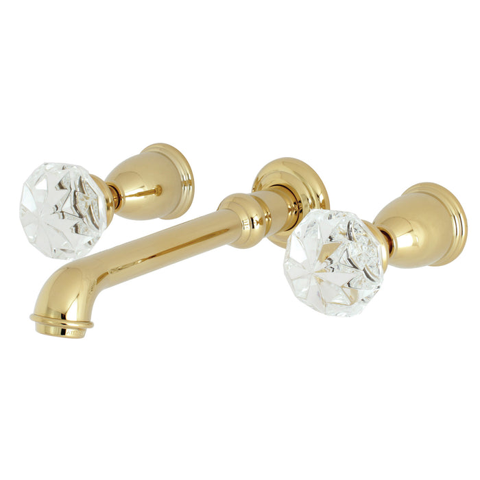 Krystal Onyx KS7122KWL Two-Handle 3-Hole Wall Mount Bathroom Faucet, Polished Brass