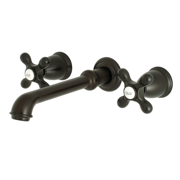 English Country KS7125AX Double-Handle 3-Hole Wall Mount Bathroom Faucet, Oil Rubbed Bronze