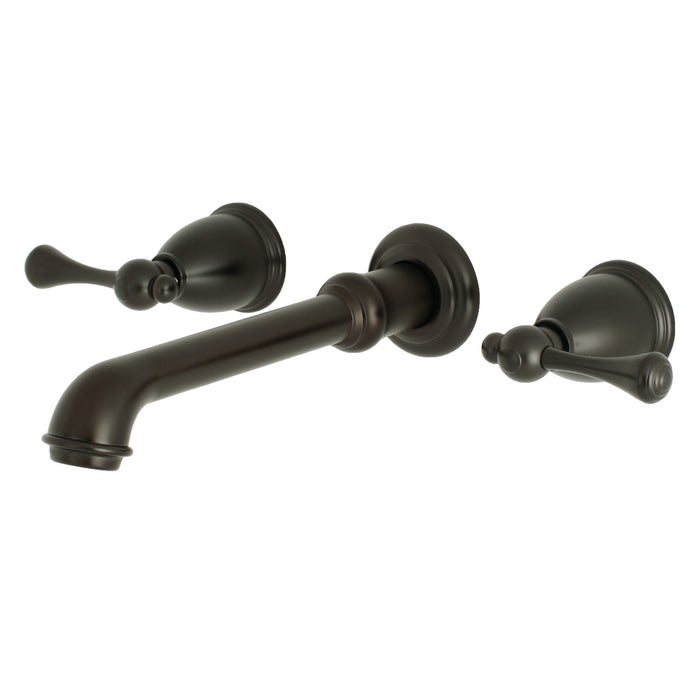 English Country KS7125BL Two-Handle 3-Hole Wall Mount Bathroom Faucet, Oil Rubbed Bronze