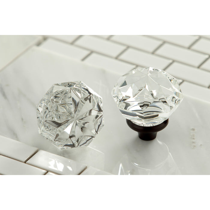 Kingston Tulare KS7125KWL - Krystal Onyx Double-Handle 3-Hole Wall Mount Bathroom Faucet, Oil Rubbed Bronze