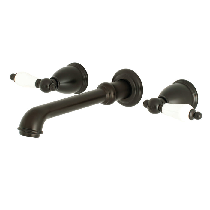 English Country KS7125PL Two-Handle 3-Hole Wall Mount Bathroom Faucet, Oil Rubbed Bronze