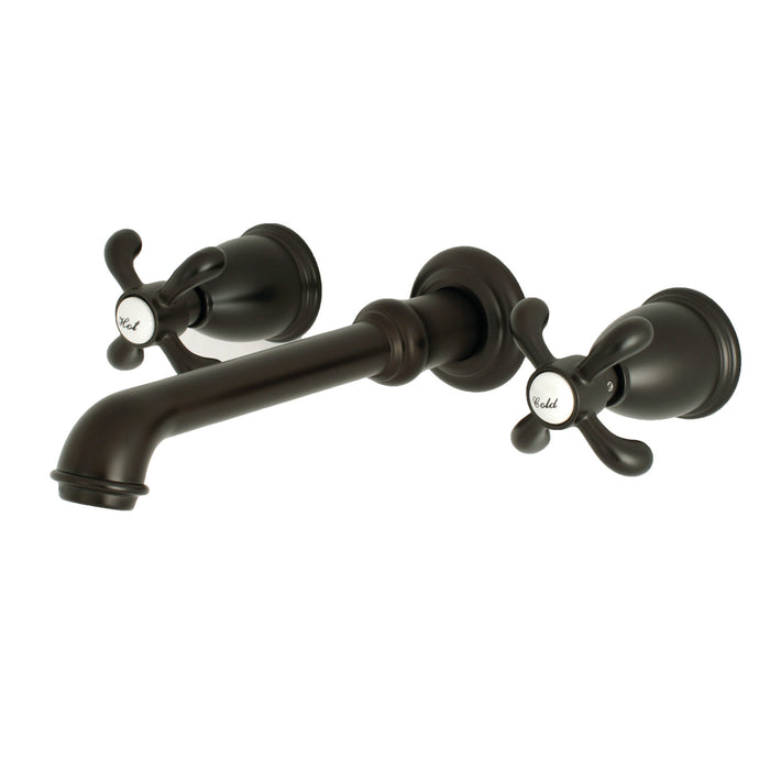French Country KS7125TX Two-Handle 3-Hole Wall Mount Bathroom Faucet, Oil Rubbed Bronze