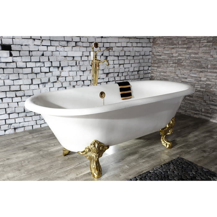 English Country KS7132ABL Single-Handle 1-Hole Freestanding Tub Faucet with Hand Shower, Polished Brass