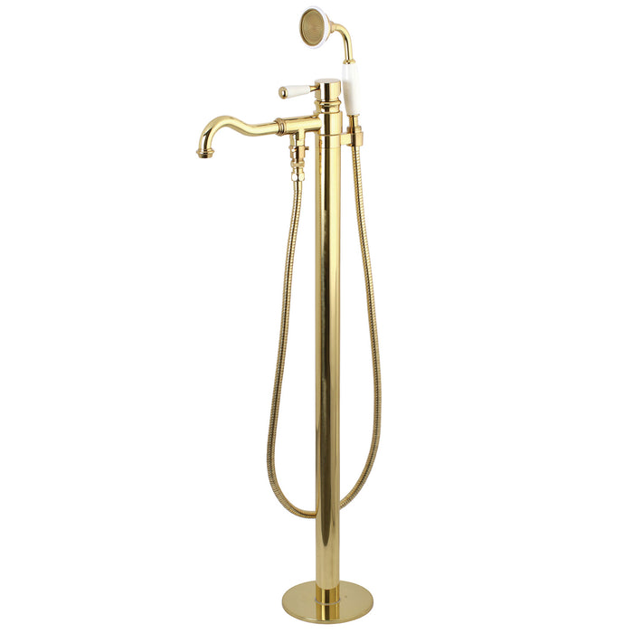 Paris KS7132DPL Single-Handle 1-Hole Freestanding Tub Faucet with Hand Shower, Polished Brass