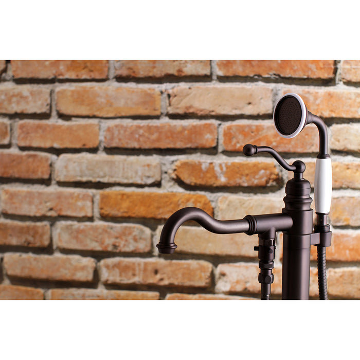 Kingston Heirloom KS7135ABL - English Country Single-Handle 1-Hole Freestanding Tub Faucet with Hand Shower, Oil Rubbed Bronze