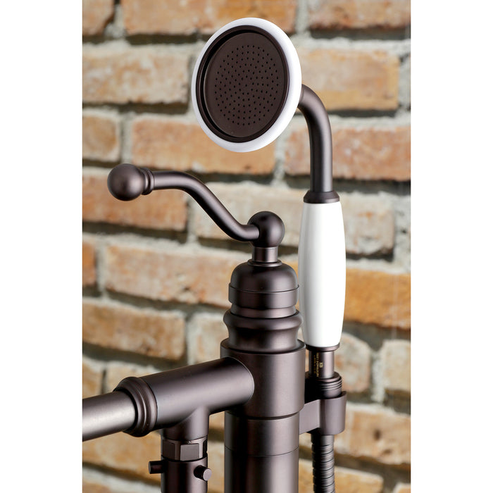 Kingston Heirloom KS7135ABL - English Country Single-Handle 1-Hole Freestanding Tub Faucet with Hand Shower, Oil Rubbed Bronze