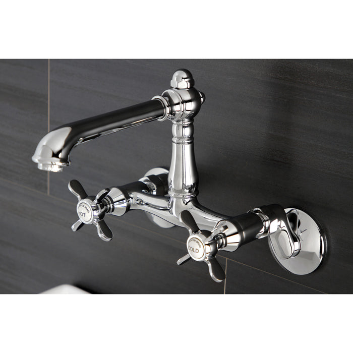 Essex KS7221BEX Two-Handle 2-Hole Wall Mount Kitchen Faucet, Polished Chrome
