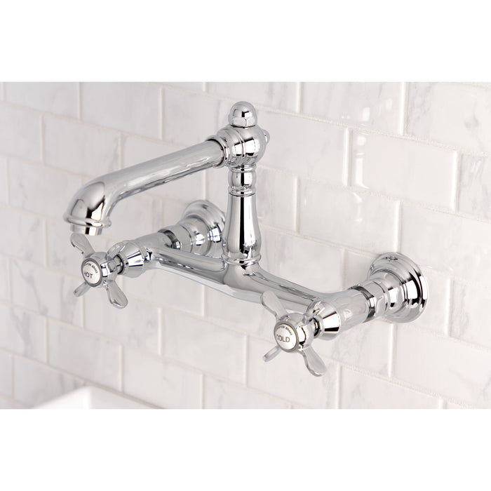 Essex KS7241BEX Two-Handle 2-Hole Wall Mount Bathroom Faucet, Polished Chrome