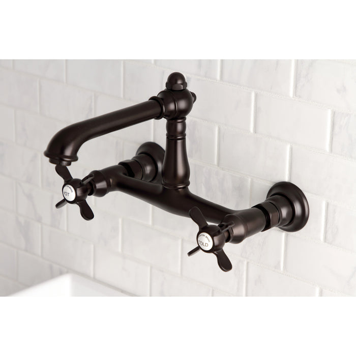 Essex KS7245BEX Two-Handle 2-Hole Wall Mount Bathroom Faucet, Oil Rubbed Bronze