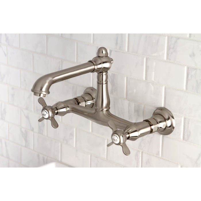 Essex KS7248BEX Two-Handle 2-Hole Wall Mount Bathroom Faucet, Brushed Nickel