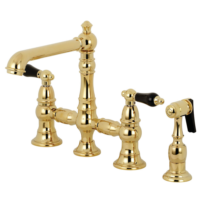 Duchess KS7272PKLBS Bridge Kitchen Faucet, Polished Brass