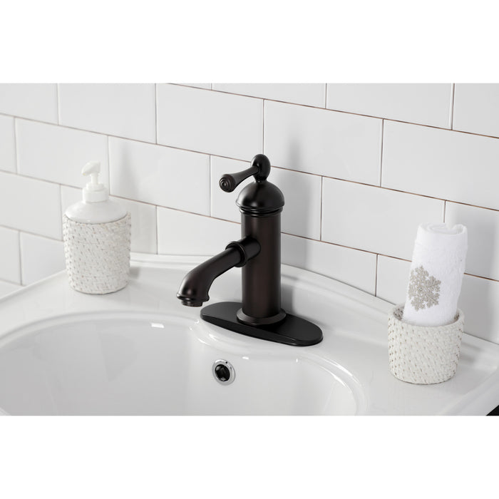 Paris KS7415BL Single-Handle 1-Hole Deck Mount Bathroom Faucet with Brass Pop-Up, Oil Rubbed Bronze