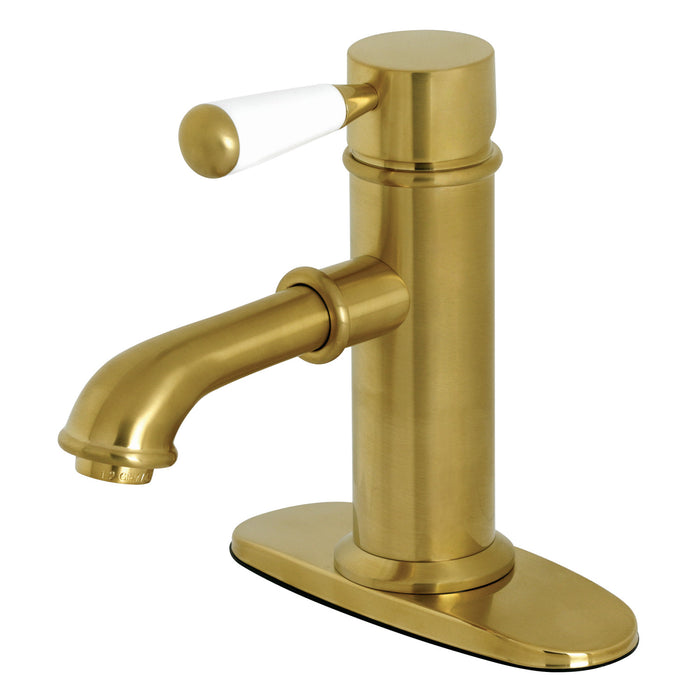Paris KS7417DPL Single-Handle 1-Hole Deck Mount Bathroom Faucet with Brass Pop-Up, Brushed Brass